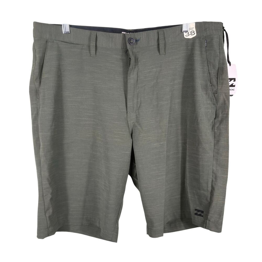 Billabong Crossfire 9585709 Men's Size 38 Green Mid Hybrid Beach Walking‎ Shorts